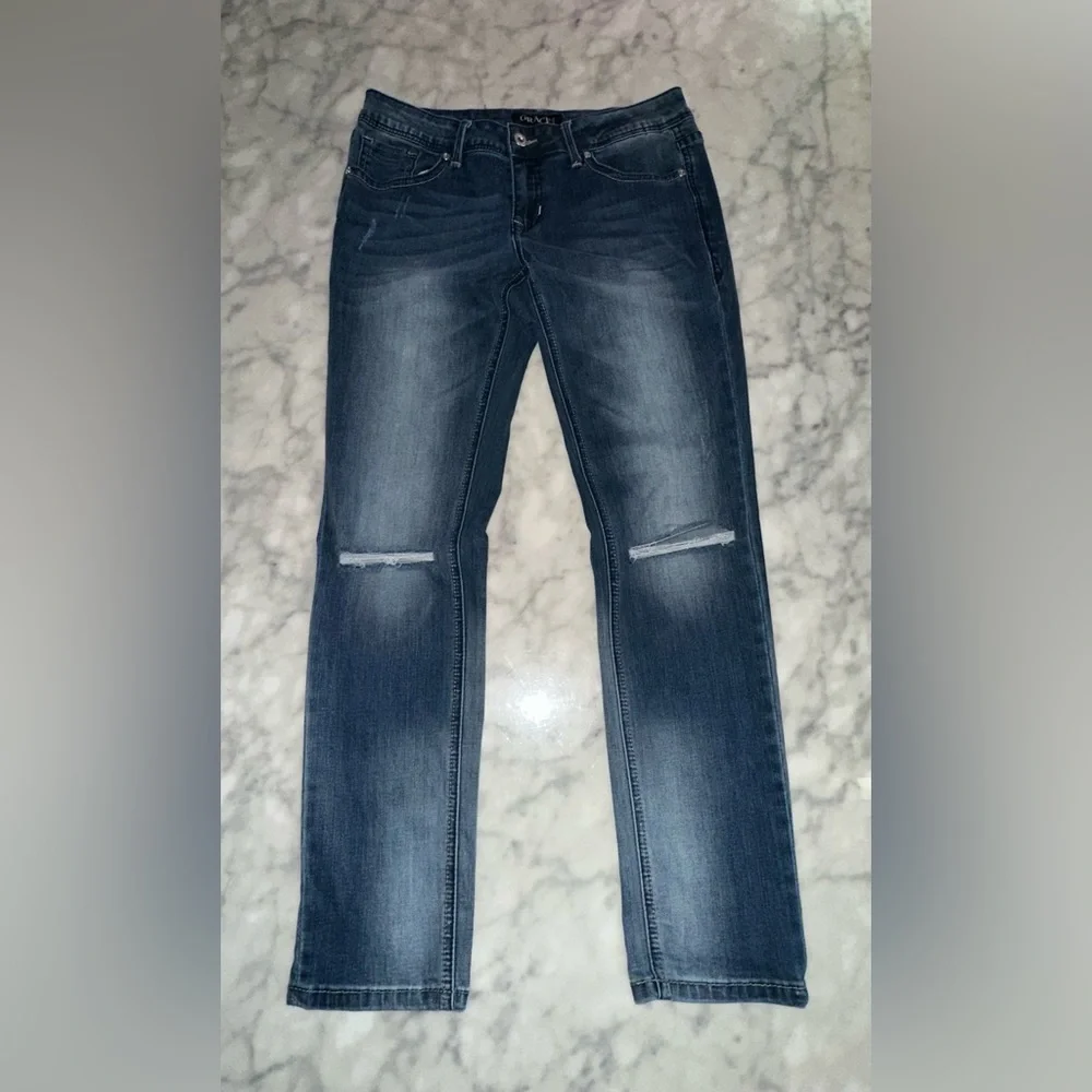 Grace Dark Blue Distressed Skinny Jeans
